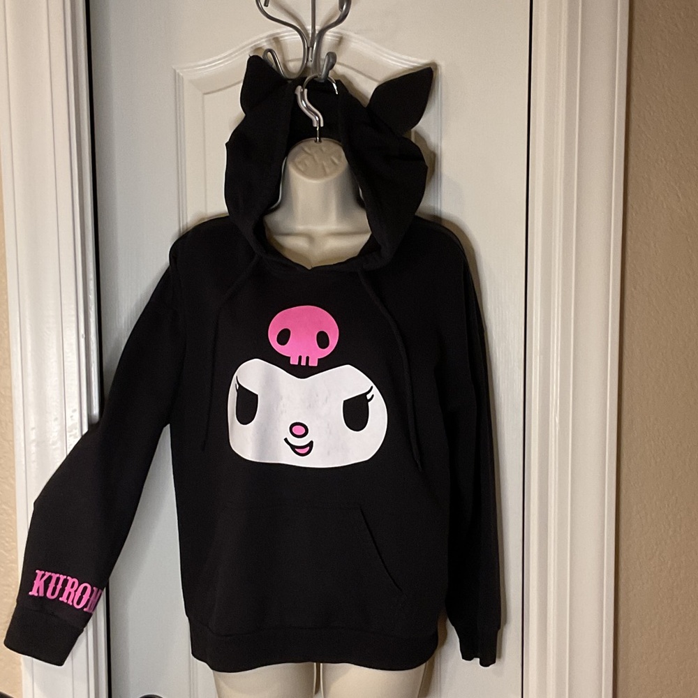 Hot Topic Kuromi Black Hoodie with Pink Accents